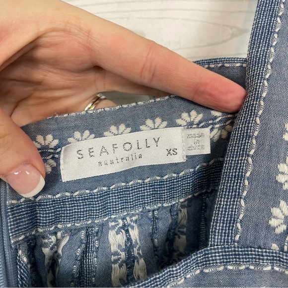 Seafolly Splendour Dobby Jumpsuit Denim Chambray Size XS - Picture 6 of 9